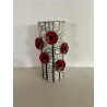 "Poppies" Raku ceramic vase