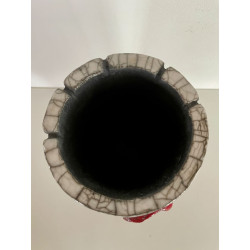 "Poppies" Raku ceramic vase