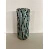 Création artisanale, grand vase en céramique raku bleu turquoise