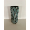 Création artisanale, grand vase en céramique raku bleu turquoise