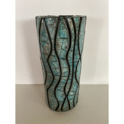 Superb Raku Ceramic Crocodile Vase