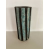 Unique decorative art piece and superb tall turquoise Raku vase