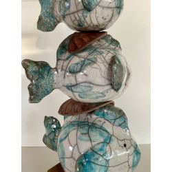 Banc de Poissons Céramique Raku
