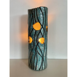 Lampe artisanale en céramique Raku originale et décorative