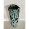 Beautiful raku cracks and a glossy glaze give it its elegance. A unique piece