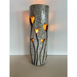 Artisanat d'art, création unique pour cette lampe raku décorative