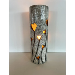 Artisanat d'art, création unique pour cette lampe raku décorative