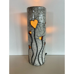 Unique creation of artisanal art as a decorative Raku lamp