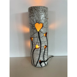 Artisanat d'art, création unique pour cette lampe raku décorative