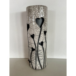 Artisanat d'art, création unique pour cette lampe raku décorative