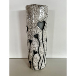 Artisanat d'art, création unique pour cette lampe raku décorative