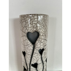 Artisanat d'art, création unique pour cette lampe raku décorative