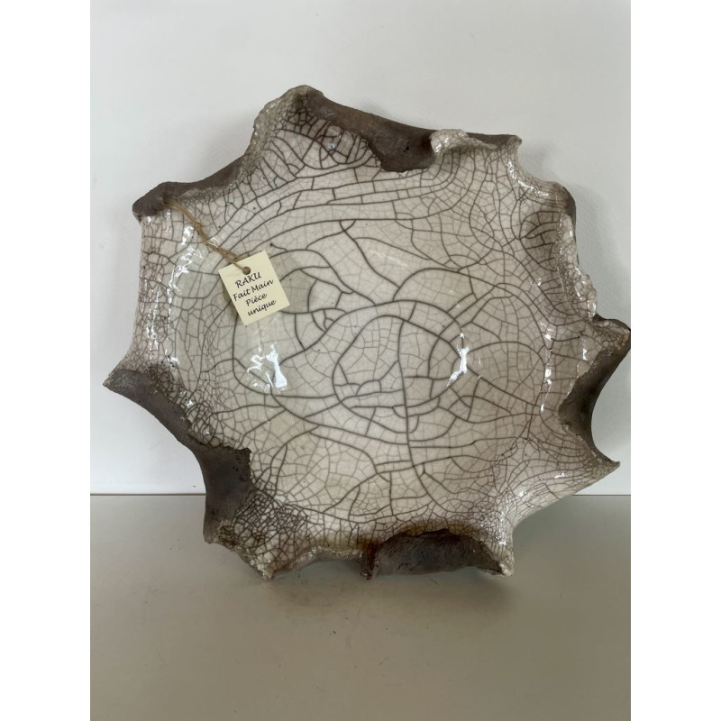 Decorative Plate or Valet Tray in Raku Ceramic Decorative Plate or Valet Tray in Raku Ceramic