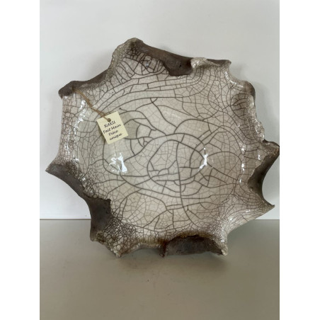 Decorative Plate or Valet Tray in Raku Ceramic