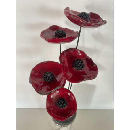 Soliflore and its Poppies Raku Ceramics