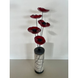 Soliflore and its Poppies Raku Ceramics