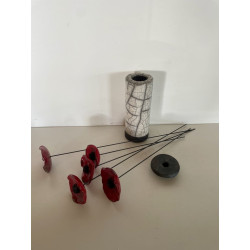 Soliflore and its Poppies Raku Ceramics