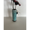 Vase avec ses trois fleurs colorées en céramique raku, déco assurée
