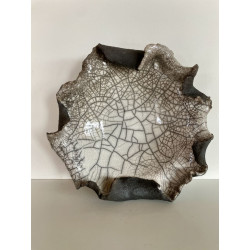 Décoration raffinée en céramique raku original et unique.