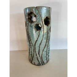 Vase "Petites fleurs" Céramique Raku