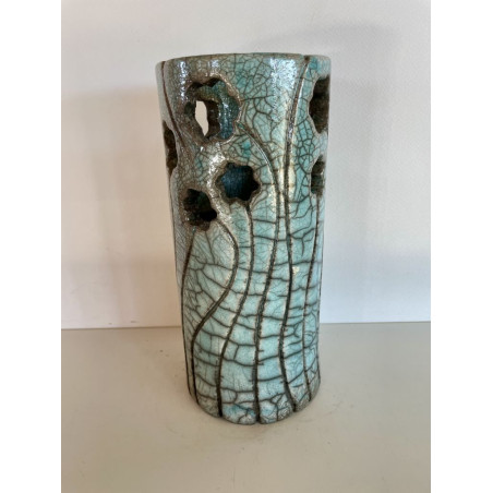 Vase "Petites fleurs" Céramique Raku