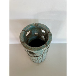 Vase "Petites fleurs" Céramique Raku