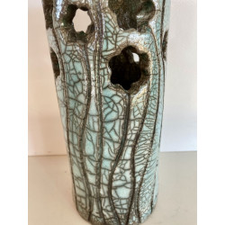 Vase "Petites fleurs" Céramique Raku