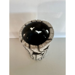 Vase "Petits Coeurs" Céramique Raku