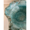 Coupe décorative unique en céramique raku bleu turquoise