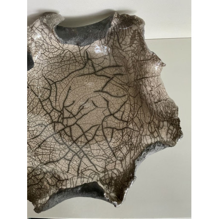 Decorative Plate or Valet Tray in Raku Ceramic