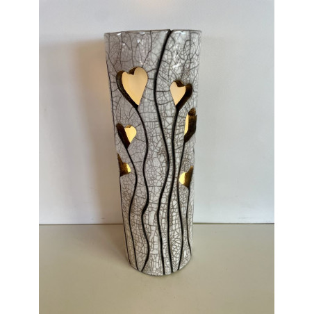 Artisanat d'art, création unique pour cette lampe raku décorative