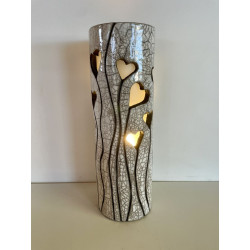 Unique creation of artisanal art as a decorative Raku lamp