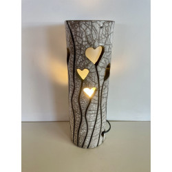 Unique creation of artisanal art as a decorative Raku lamp