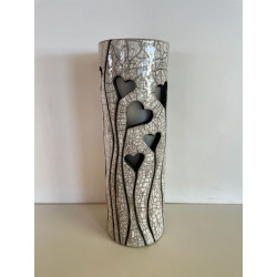 Artisanat d'art, création unique pour cette lampe raku décorative