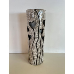 Unique creation of artisanal art as a decorative Raku lamp