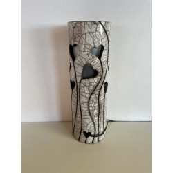 Artisanat d'art, création unique pour cette lampe raku décorative