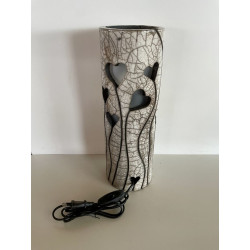 Artisanat d'art, création unique pour cette lampe raku décorative