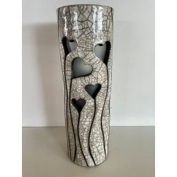 Artisanat d'art, création unique pour cette lampe raku décorative