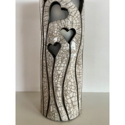 Artisanat d'art, création unique pour cette lampe raku décorative