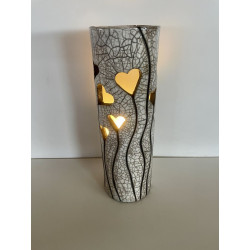 Artisanat d'art, création unique pour cette lampe raku décorative