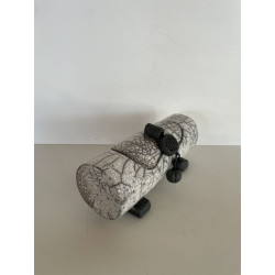 Boite en céramique raku de forme bambou