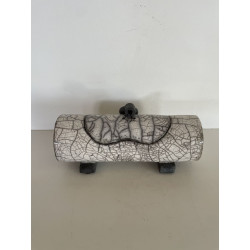 Boite en céramique raku de forme bambou