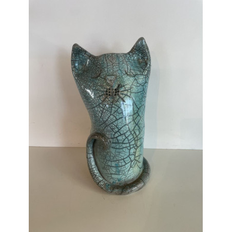 Cat Vase Raku ceramic
