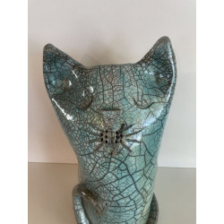 Cat Vase Raku ceramic
