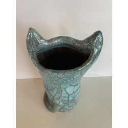 Cat Vase Raku ceramic
