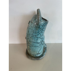 Cat Vase Raku ceramic
