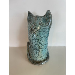Cat Vase Raku ceramic