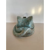 Blue Raku ceramic cat
