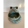 Blue Raku ceramic cat