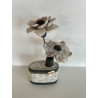 Vase "Bouteille" et ses fleurs Céramique Raku